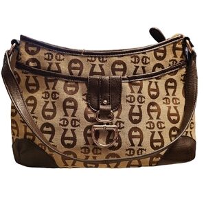 Etienne Aigner Vintage Monogram Signature Logo Shoulder Bag euc